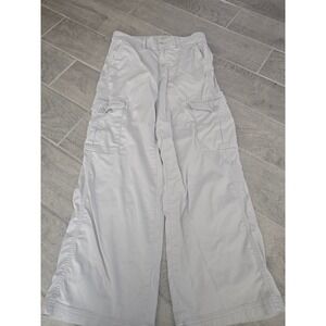 American Eagle Outfitters Baggy Wide Leg Cargo Pants Light Gray Women's Size 4